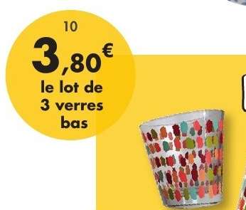 3 verres bas