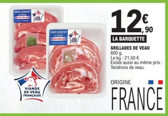 GRILLADES DE VEAU
