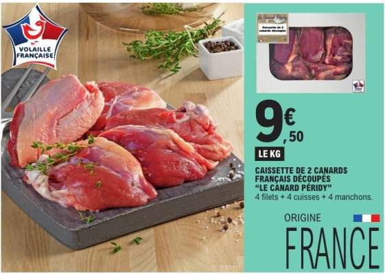 Caissette de 2 canards français découpés 'Le Canard Péridy'