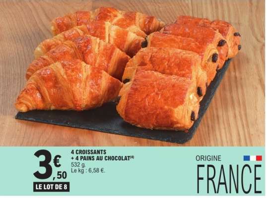 4 Croissants + 4 Pains au Chocolat