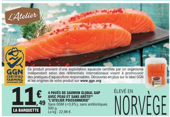 4 PAVÉS DE SAUMON GLOBAL GAP AVEC PEAU ET SANS ARÊTE