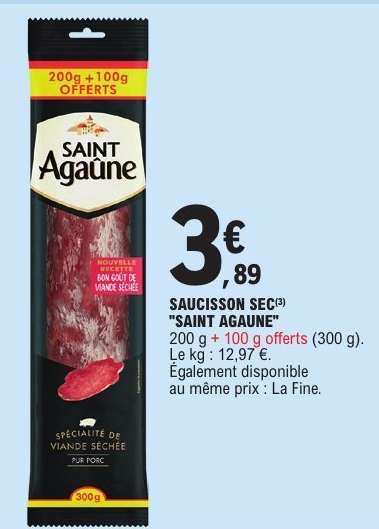 SAUCISSON SEC SAINT AGAÛNE