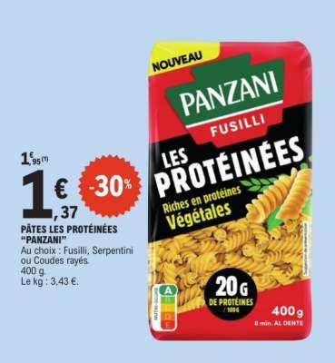PÂTES LES PROTÉINÉES “PANZANI”