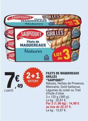 Filets de maquereaux grillés SAUPIQUET