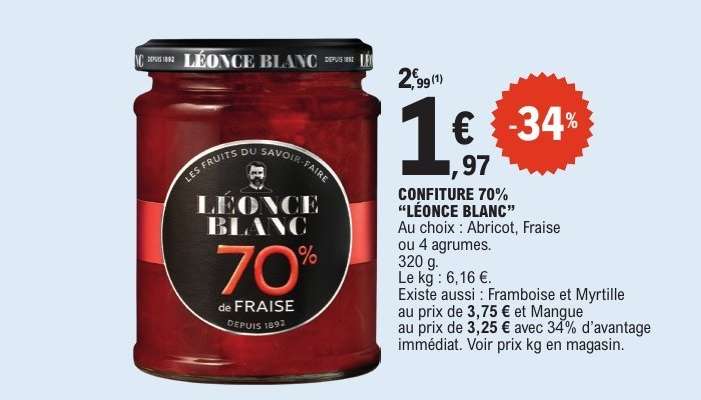 CONFITURE 70% "LÉONCE BLANC"