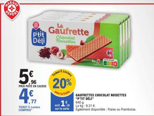Gaufrettes Chocolat Noisettes 'P'tit Deli'