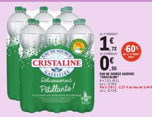 Eau de Source Gazeuse Cristaline