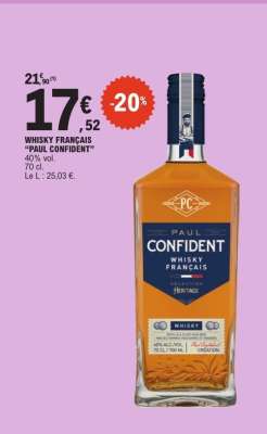 WHISKY FRANÇAIS "PAUL CONFIDENT"