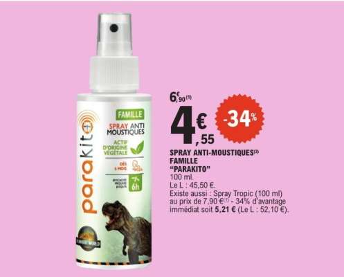 SPRAY ANTI-MOUSTIQUES FAMILLE “PARAKITO”