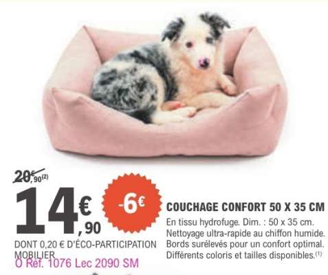 COUCHAGE CONFORT 50 X 35 CM