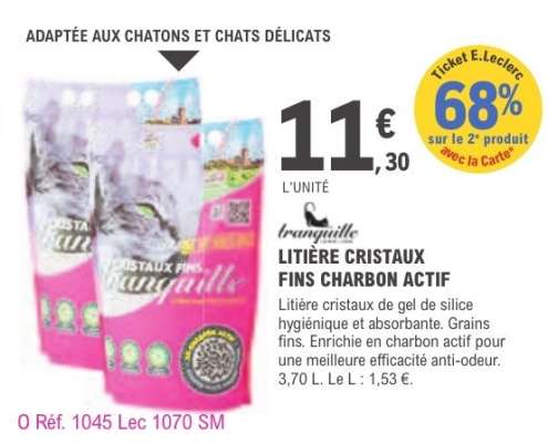 LITIÈRE CRISTAUX FINS CHARBON ACTIF