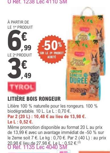 LITIÈRE BOIS RONGEUR