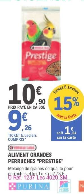 ALIMENT GRANDES PERRUCHES "PRESTIGE"