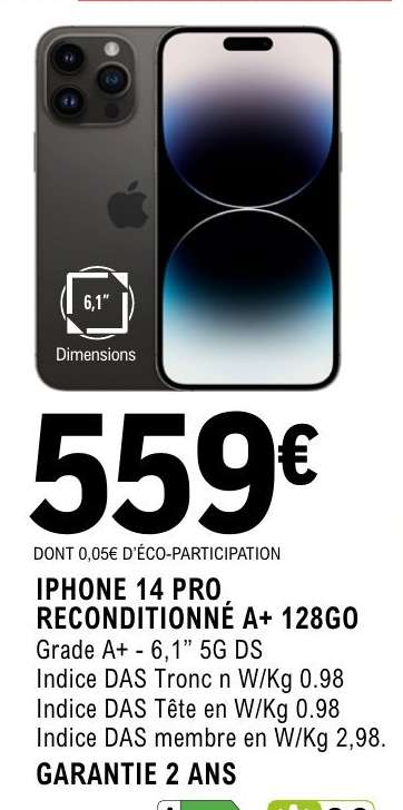 IPHONE 14 PRO RECONDITIONNÉ A+ 128GO