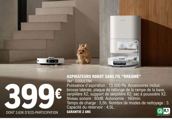 ASPIRATEURS ROBOT SANS FIL "DREAME"