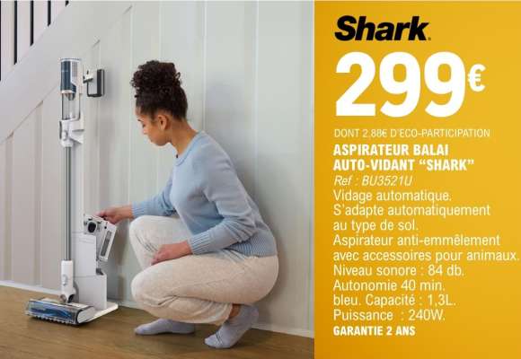 ASPIRATEUR BALAI AUTO-VIDANT "SHARK"