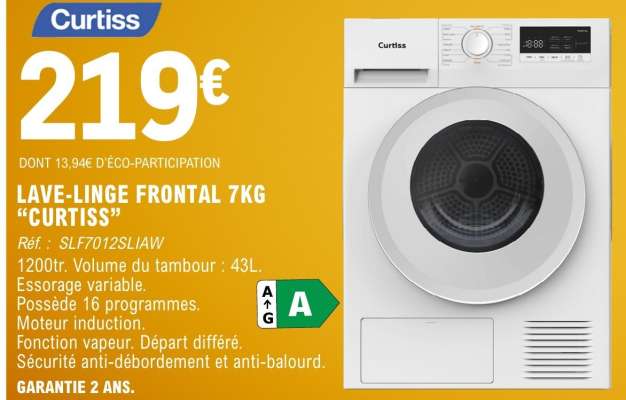 LAVE-LINGE FRONTAL 7KG “CURTISS”