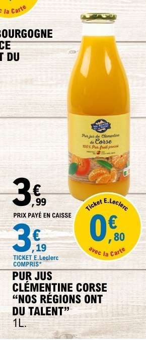 PUR JUS CLÉMENTINE CORSE “NOS RÉGIONS ONT DU TALENT”