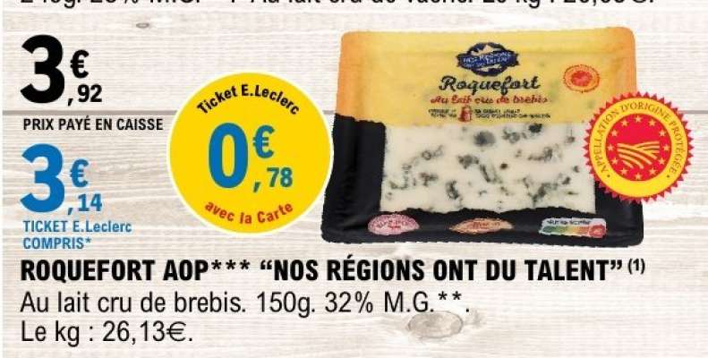 ROQUEFORT AOP* “NOS RÉGIONS ONT DU TALENT”