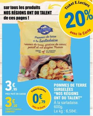 POMMES DE TERRE SURGELÉES “NOS RÉGIONS ONT DU TALENT”