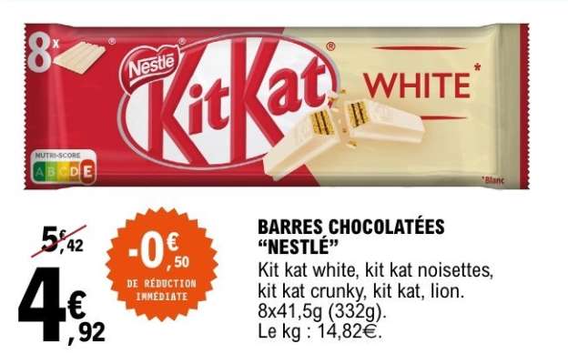 BARRES CHOCOLATÉES “NESTLE”