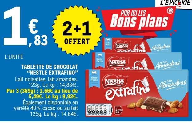 TABLETTE DE CHOCOLAT “NESTLE EXTRAFINO”