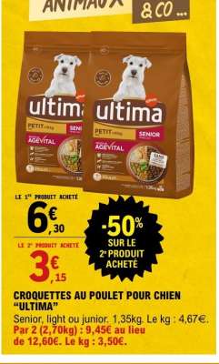 CROQUETTES AU POULET POUR CHIEN “ULTIMA”