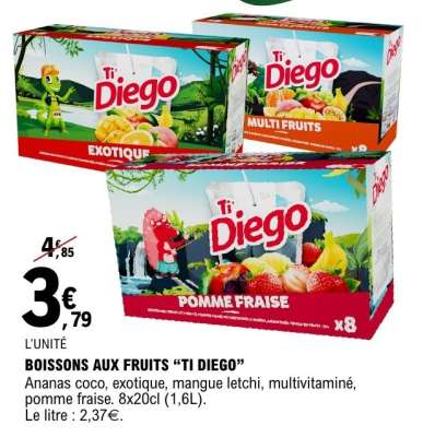 Boissons aux fruits 'Ti Diego'