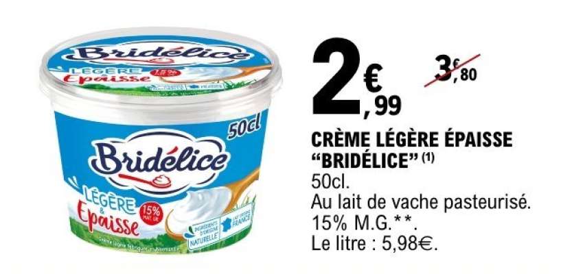 CRÈME LÉGÈRE ÉPAISSE "BRIDÉLICE"