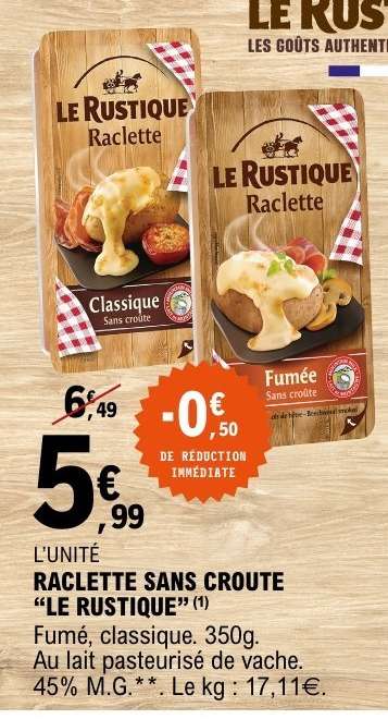 Raclette Sans Croute "Le Rustique"
