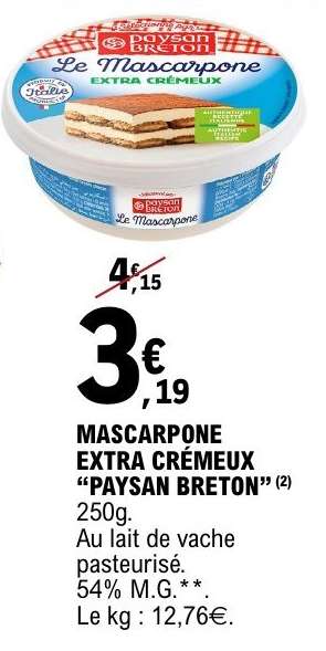 MASCARPONE EXTRA CRÉMEUX “PAYSAN BRETON”