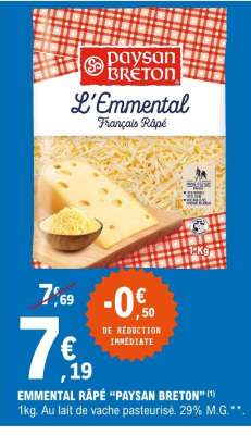 EMMENTAL RÂPÉ "PAYSAN BRETON"