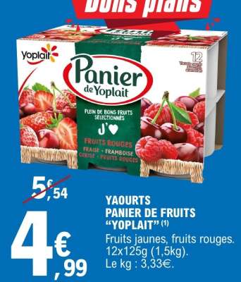 YAOURTS PANIER DE FRUITS “YOPLAIT”