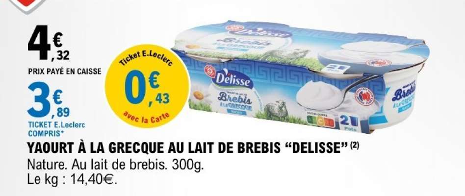 YAOURT À LA GRECQUE AU LAIT DE BREBIS “DELISSE”