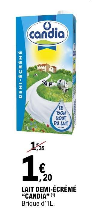 Lait Demi-Écrémé 'Candia'