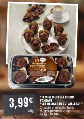 8 MINI MUFFINS COEUR FONDANT “LES DÉLICES DES 7 VALLÉES”