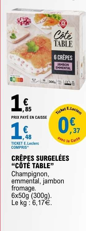 CRÊPES SURGELÉES "CÔTÉ TABLE"