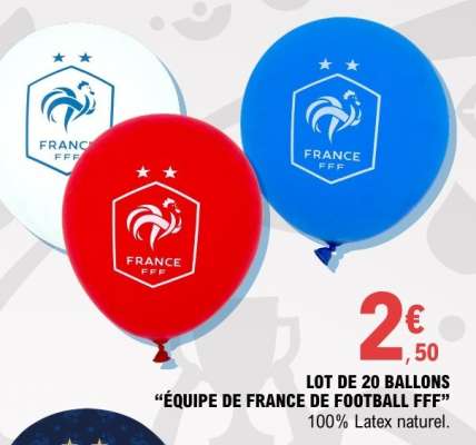 LOT DE 20 BALLONS “ÉQUIPE DE FRANCE DE FOOTBALL FFF”