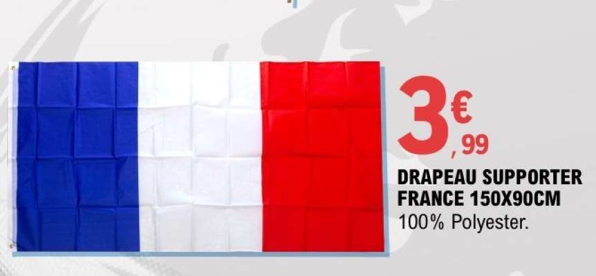 DRAPEAU SUPPORTER FRANCE 150X90CM
