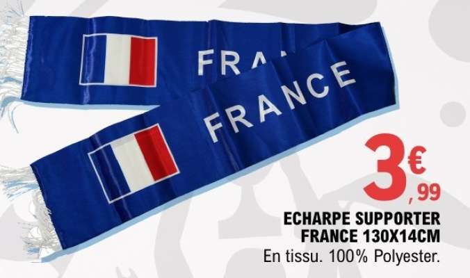 ECHARPE SUPPORTER FRANCE 130X14CM