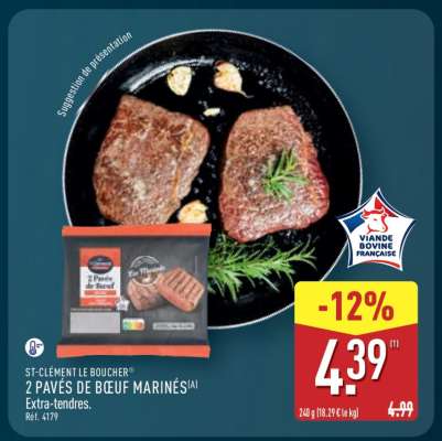 2 pavés de bœuf marinés