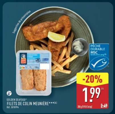 GOLDEN SEAFOOD FILETS DE COLIN MEUNIÈRE