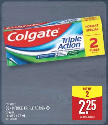 Colgate dentifrice triple action