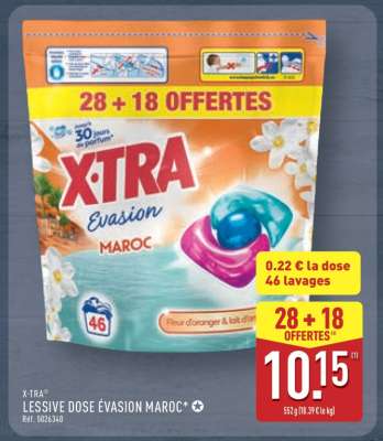X-TRA Lessive Dose Évasion Maroc