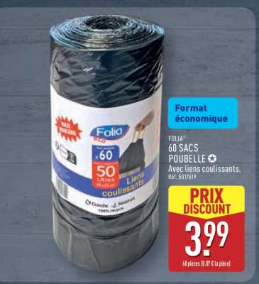 FOLIA 60 SACS POUBELLE