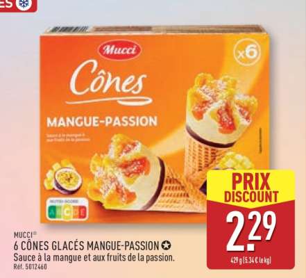 6 CÔNES GLACÉS MANGUE-PASSION