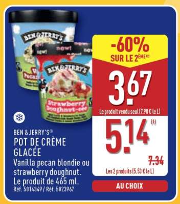 BEN & JERRY'S POT DE CRÈME GLACÉE