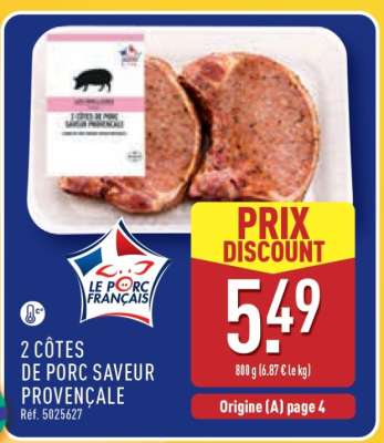 2 CÔTES DE PORC SAVEUR PROVENÇALE