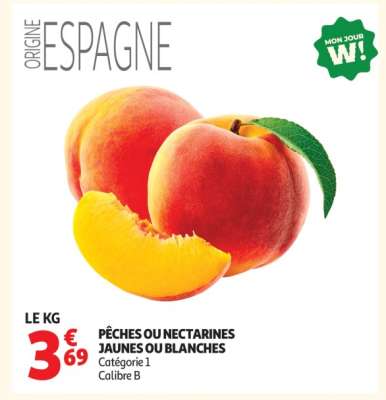 Pêches Ou Nectarines Jaunes Ou Blanches