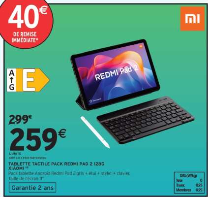 TABLETTE TACTILE PACK REDMI PAD 2 128G